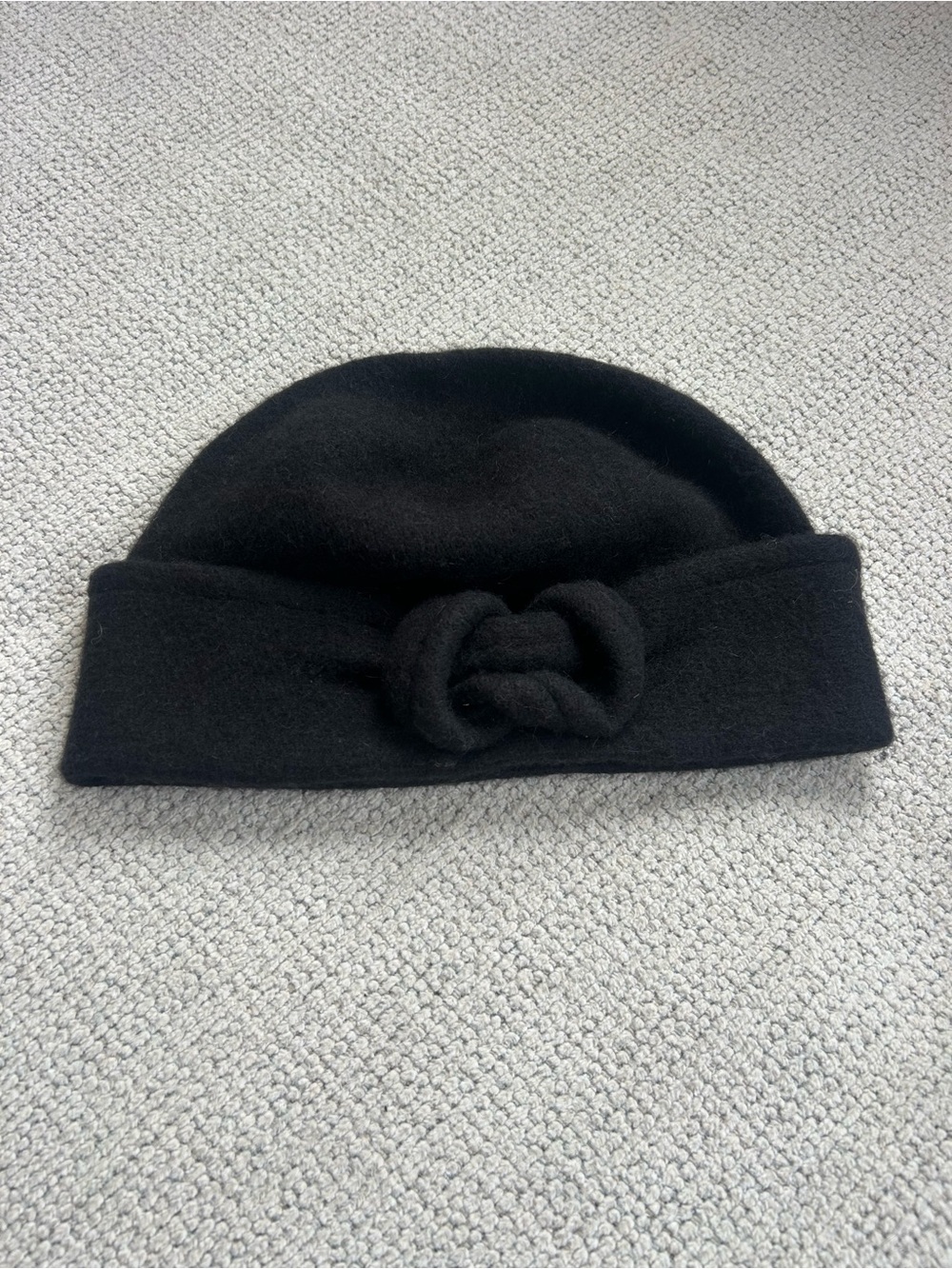 Beautiful Woolen Aldo Black Knot Detail Folded Brim Beanie❤️O/S